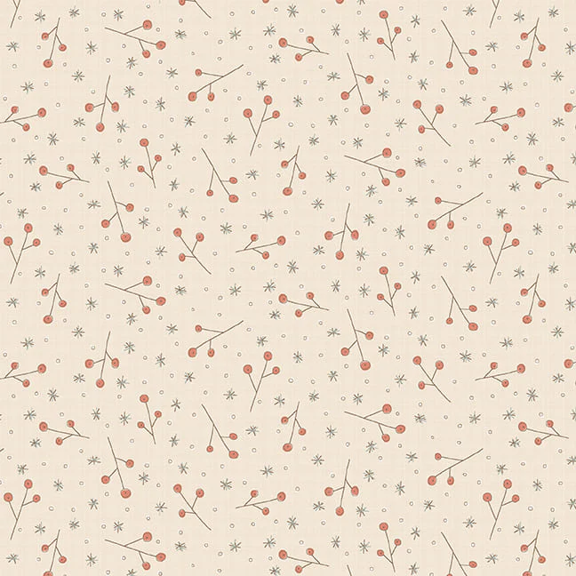 Down Tinsel Lane - 3212-14 - Berry Stalks - Cream